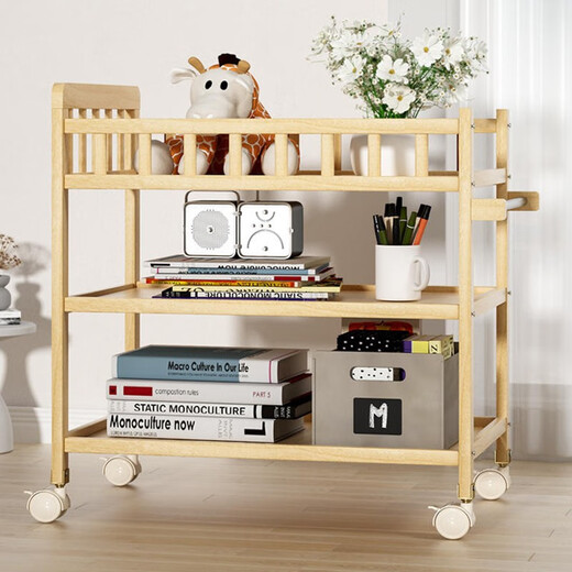 LNGA Landgre Baby Care Table, NOUVELLE-NÉ LIEU LIEU LIEU, BATUITE DE MASSAGE, Rack de tri multifonctionnel en bois massif, table de couches à double couche + coussin de soins de vache