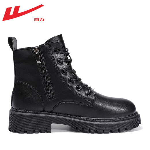 Pull-back Martin boots men's boots high-top winter couple leather boots casual trendy retro work boots men's black (men's style) 41