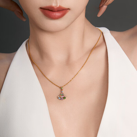 Yicai Linlang colorful sapphire topaz tsavorite gemstone pendant 18k gold birthday gift for girlfriend pendant/pre-sale free silver chain
