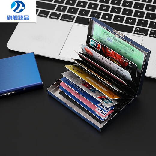 MZXM Germany imported quality anti-demagnetization high-level metal card bag ID bag anti-theft coin wallet lightweight business card silver large size (10 cards)