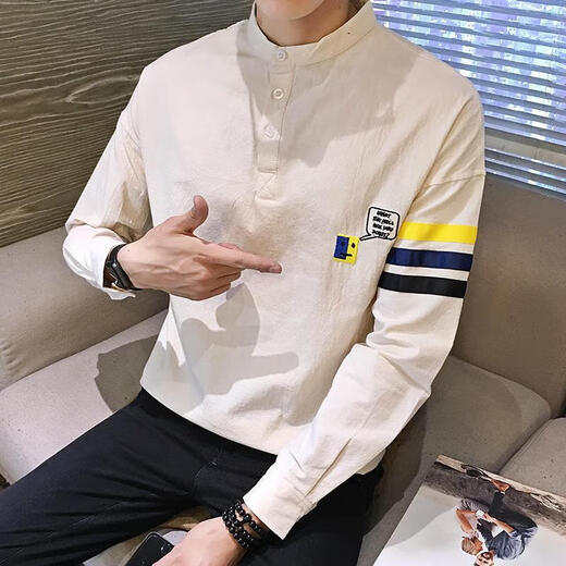 中凡智长袖t恤男士宽松潮流春季秋衣服圆领体恤打底衫春秋卫衣男潮 687黑色 2XL