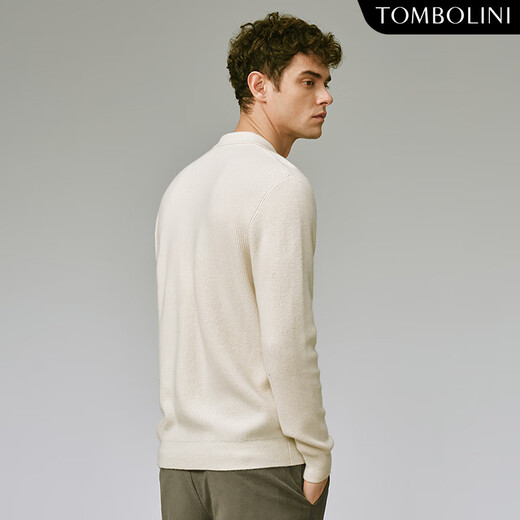 Dongbolini autumn and winter new men's shirt collar cardigan lazy casual pullover sweater off-white regular S 48