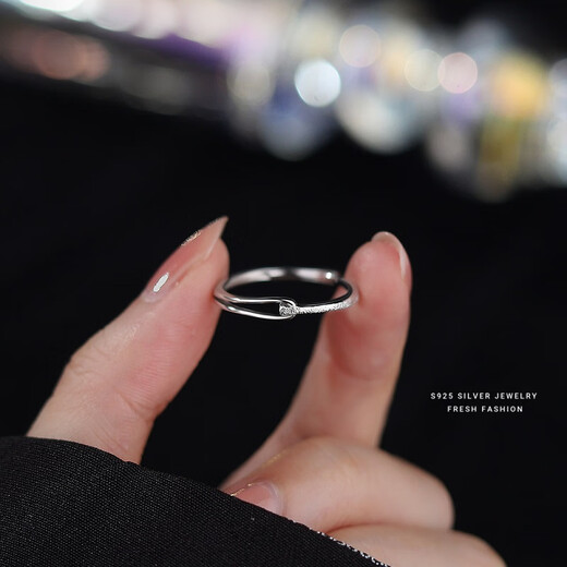 Su Shiliu 925 Silver Rupert's Tears Ring Women's Index Finger Niche Design Single Open Ring Birthday Gift for Girlfriend Rupert's Tears Ring (Female)