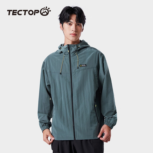 TECTOP sun protection clothing for men UPF50+ UV protection 2024 summer light and breathable outdoor fishing skin clothing outer wear island green 3XL