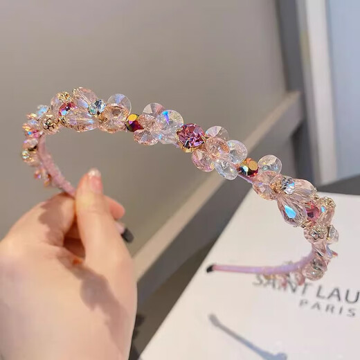 Diebar de diario de cristal Kamalen Diadema hecha a mano Cabello prensado Cabello de hada para la cabeza de cabeza de cabello Mujeres de alta gama 2025 Accesorios para el cabello Regalo de cumpleaños para mujeres con dientes blancos con dientes