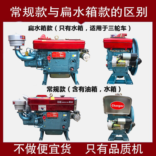 常州柴油机 单缸小型ZS195 ZS1100 马力卧式船用发动机水冷柴油机 ZS1105M 18马力电启动
