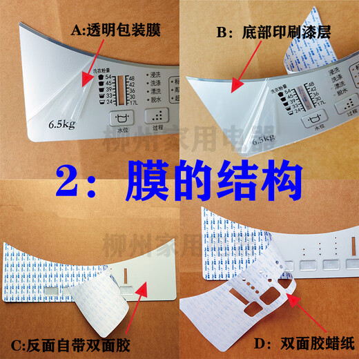 松下（Panasonic）洗衣机配件大全电脑板面盖粘贴膜开关防水按键保护塑料皮胶片 1760号面膜XQB65-Q671U