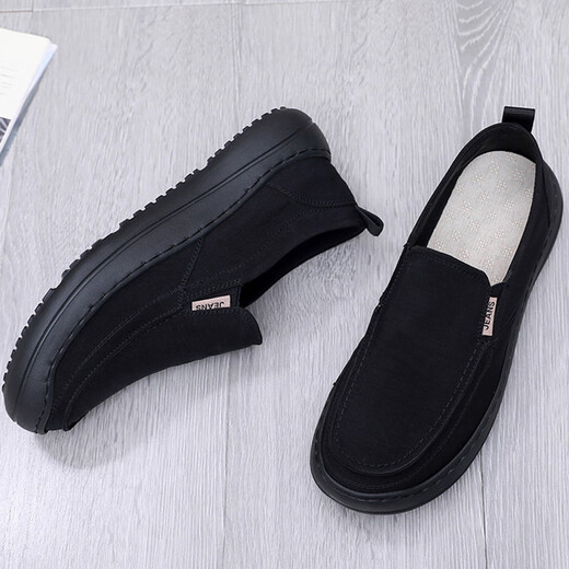 Qianpai alter Peking-Stoffschuhe Herrenschuhe ein Fuß weicher Sohle Nicht-Schlupf-Freizeitschuhe die ganze Saison Leichte, atmungsaktiv