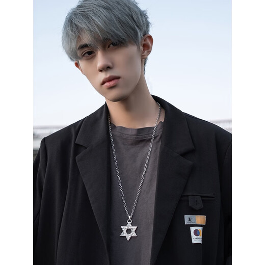 Guanpuge Fat Donglai same necklace for men with T-shirt 2023 titanium steel chain versatile trendy brand long style for women Feather (70cm steel chain)