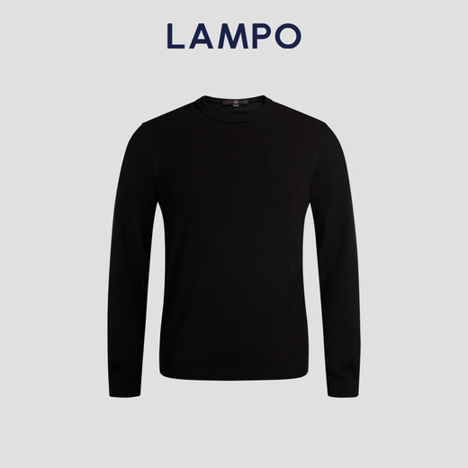 Blue Leopard (LAMPO) easy-care wool autumn and winter warm business casual half turtleneck wool sweater men's round neck simple sweater black M (46)
