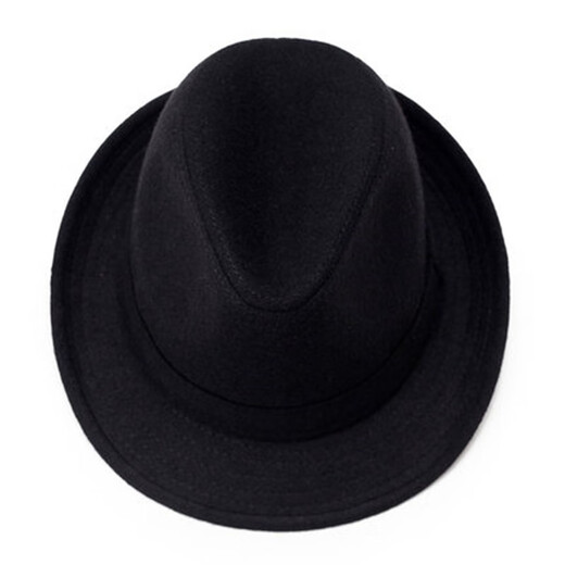 Middle-aged and elderly people's hats woolen British jazz hats spring autumn winter winter men's middle-aged hats men's hats black 59 cm
