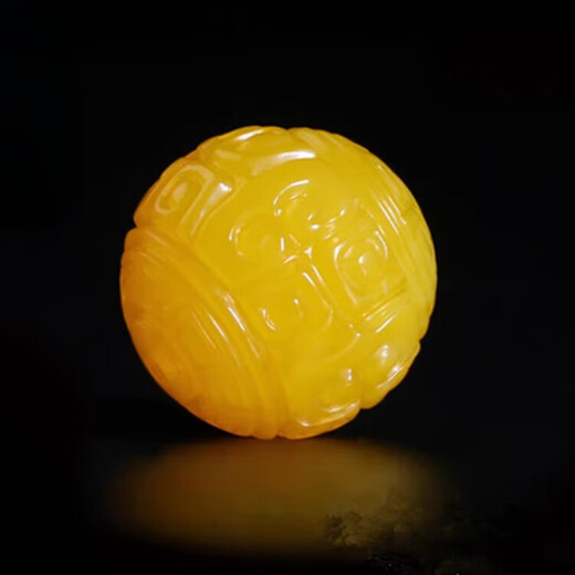 DL 1998 Fat Donglai same style beeswax single beads natural amber loose beads pattern beads amber carved round beads DIY star and moon bodhi 10mm single