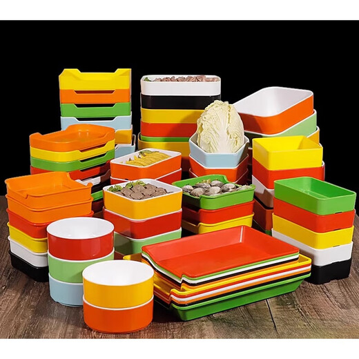
Deman Ke Chuan Chuan Hot Pot Restaurant Special Tableware Commercial Barbecue Side Plate Vegetable Bucket Plastic Barbecue Fried Skewers Plate H13068 Large Vegetable Bucket Please prepare color for orders