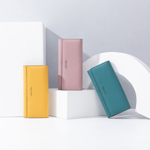 
Scarecrow card bag yellow wallet lucky versatile 2022 new women's long clutch simple fashionable wallet women yellow spot arrived