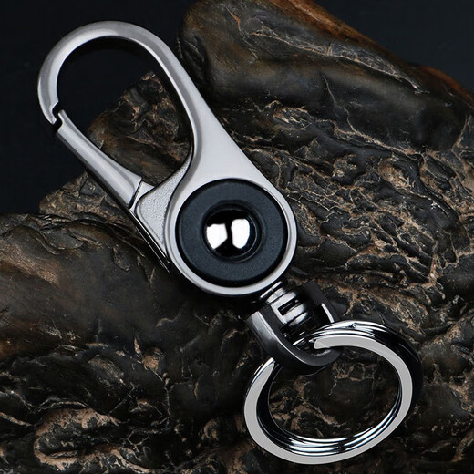 Pengjing porte-clés de voiture pour hommes simple personnalisé porte-clés d'affaires pendentif haut de gamme créatif taille en métal suspendu boucle anneau pendentif couleur chrome