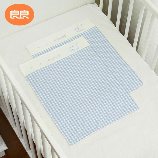 Liangliang (Liandgliang) Baby Urinseptum kann mit Leinen Baumwoll Ramie kleiner Urinpolster zweiköpfig Baby Urinpolster wasserdichtes atmungsaktives Matratzenkissen [2-teiliger Menghu Blau] 45*35 cm Baumwolle