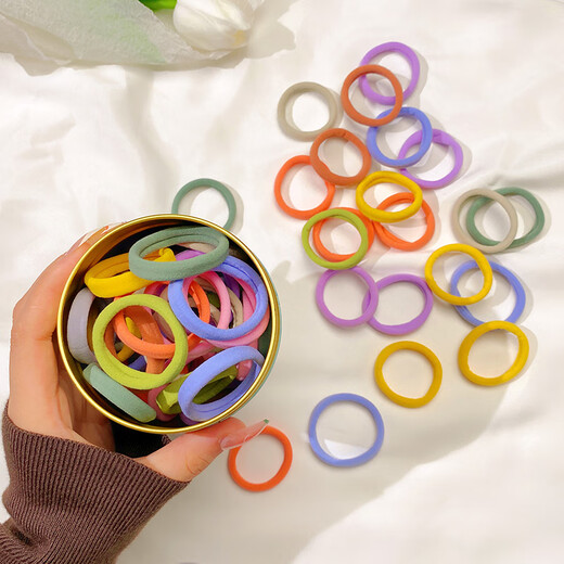 Zuoou children's headband does not hurt hair, high-quality girls' hair band hair rope 2025 new rubber band hair rope baby hair accessories for women, rainbow color canned about 20 pieces