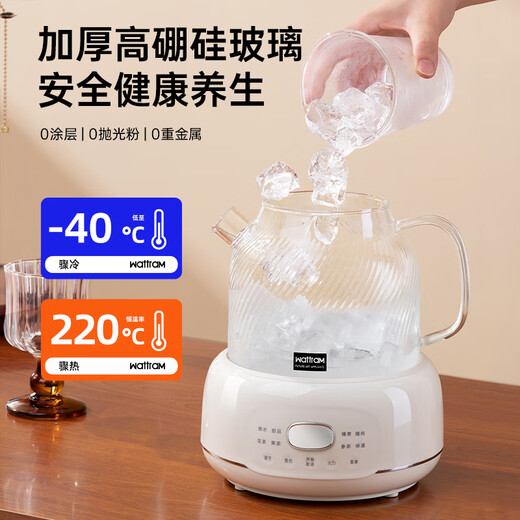 Nordic Warang health pot 0 glue all-glass thermostatic pot 1.2L home office flower teapot electric ceramic stove tea boiler stew pot integrated electric kettle national subsidy tea leakage