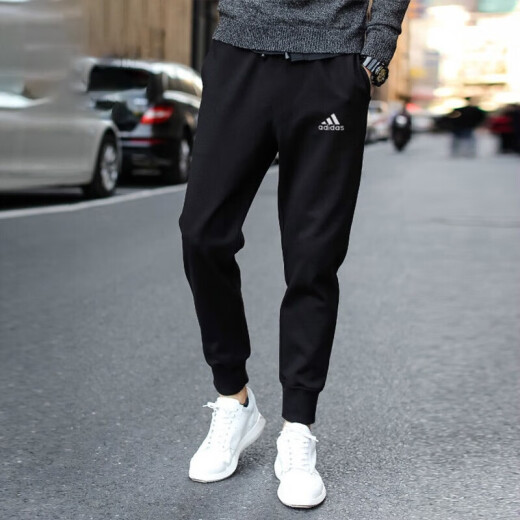 阿迪达斯 （adidas）男装运动套装24秋季新款休闲大LOGO圆领卫衣收口束脚裤长裤两件套 HZ3023+GK9226/店长主推 L/180