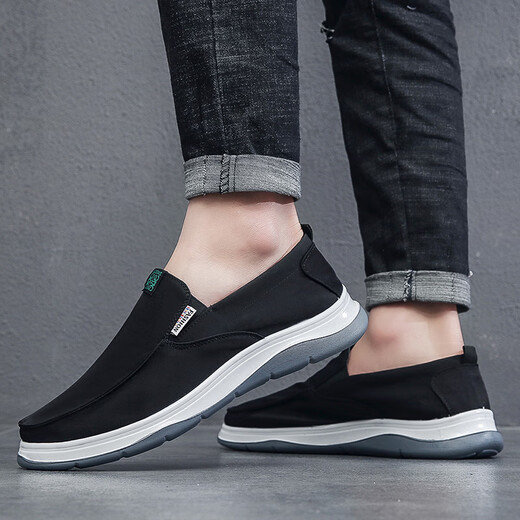 维致 老北京布鞋一脚蹬懒人板鞋单鞋男士休闲帆布鞋 WZ1041 39