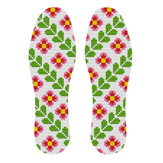 2024 new printed cotton cloth hand-embroidered cross-stitch insole semi-finished product embroidered by men and women Rose red 683 Whatever you want come true 43 size