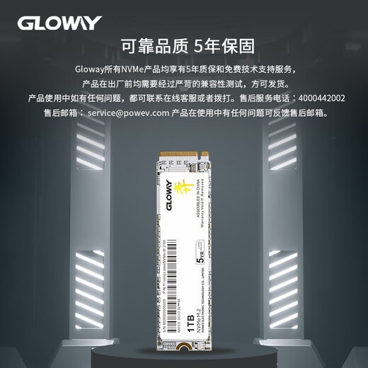 光威（Gloway）1TB SSD固态硬盘 M.2接口(NVMe协议) PCIe 4.0x4  7450MB/s 长江存储TLC颗粒 弈系列 