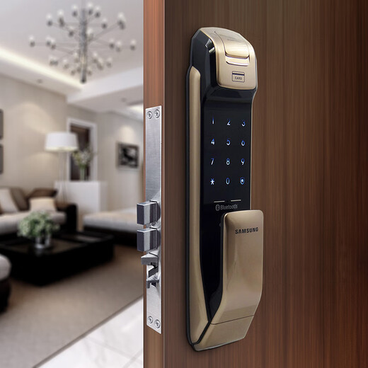 Samsung Smart Home Samsung Original importiert Electronic Lock DP728 Smart Lock Passwort Lock Haushaltssicherheitstür Vollautomatisch Fingerabdruck Lock Samsung Smart Lock DP728 Kaffee Brown (Außentür)