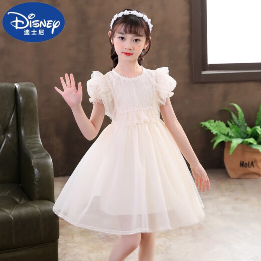 Disney (Disney) children's dress dress girl white princess dress summer dress child dress performance dress summer flower girl tutu skirt white 110cm