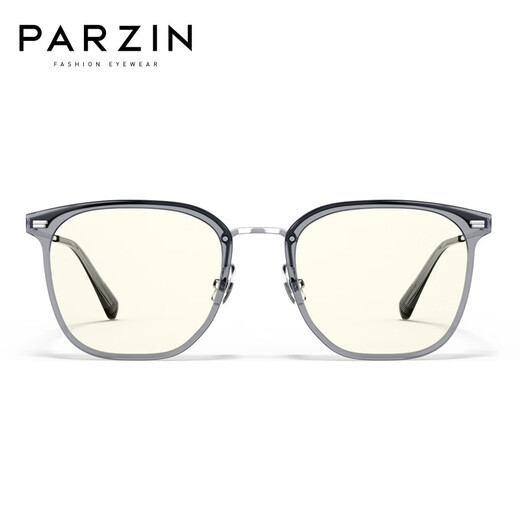PARZIN myopia glasses for men and women Fan Chengcheng's same business frame can be equipped with anti-blue light goggles PJ15838 smoke gray frame + Wanxin 1.56 green film (within 200 degrees)