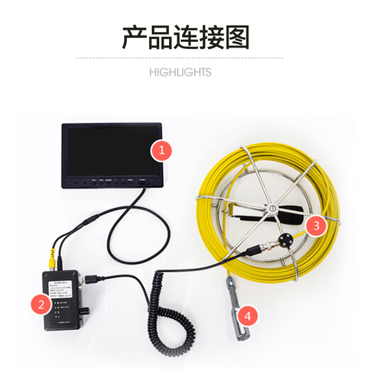 General Heng Pipe Endoscope HD Camera Industrial Municipal Sewer Pipe Detection Waterproof Turning Visual Lens