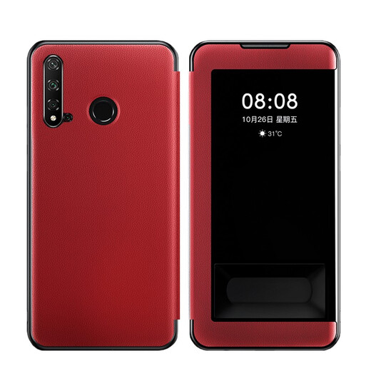 RNX Huawei nova5/Pro mobile phone case clamshell leather case Nova5iPro all-inclusive silicone 5T soft shell protective case anti-fall nova5z Huawei Nova5/5Pro charming black window leather case + tempered film