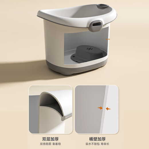 Kaimiao Kaaimool Kinderbad Eimer Bad Eimer Bad Bad Bad Bad Bad Bad Eimer Schwimmen kann auf dem großen Bad Eimer Debang Home Weiß + Dusche + Zhuanzhuan le Geschenkpackung sitzen