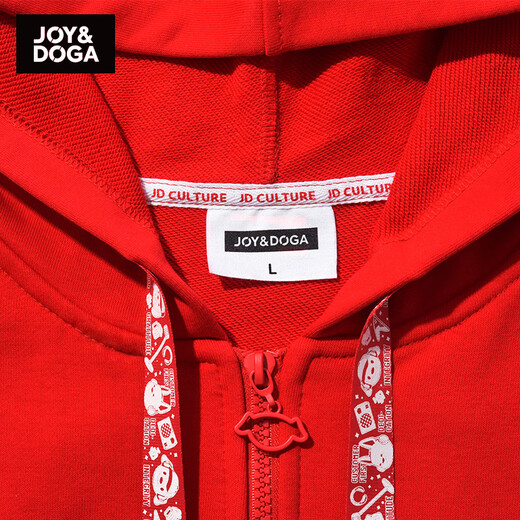 JOY&DOGA CEO same style 35711 Dream series cultural shirt long-sleeved terry sweatshirt jacket red 2XL