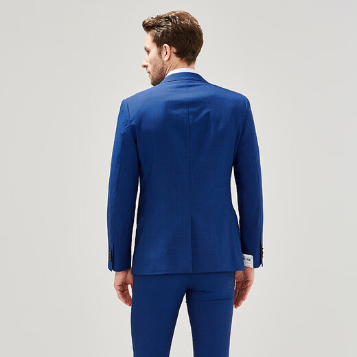 Jijia pure wool men's suit top Slim business casual professional solid color suit wool blue openable cufflinks 175A suit top