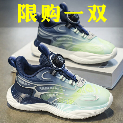 鸿星童品牌男童鞋子篮球鞋春秋2024新款儿童网面老爹鞋中大童女孩运动鞋 LS9903浅兰月 37