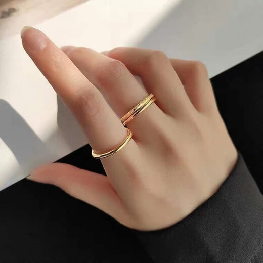 Dragon Girl Titanium Steel Drei Leben Drei Welten gefrostete Index Finger Ring Frauen koreanische Version Einfacher vegetarischer Kreis Paar 687 Silber Nr. 8