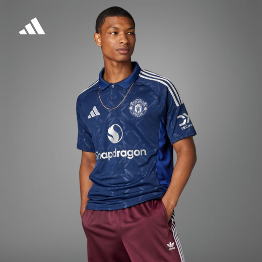 adidas曼联球迷版客场足球短袖球衣男装夏季阿迪达斯官方IU1390 深靛蓝 XS
