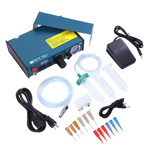 
FEITA dispensing machine fully automatic digital display glue dropping machine semi-automatic solder paste silicone UV glue foot-pedal type glue filling machine dispensing accessories FEITA 983 digital display [including accessories]