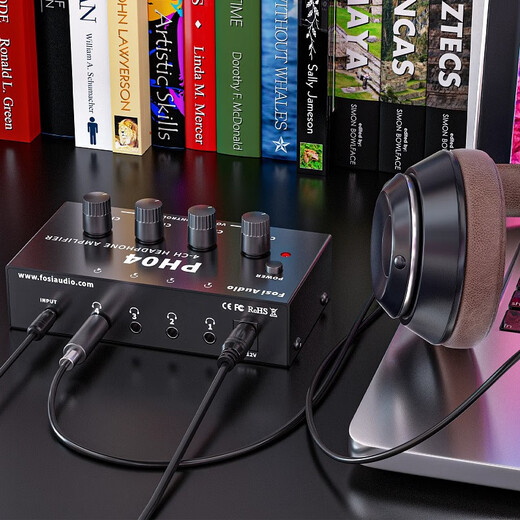 FOSI AUDIO PH04桌面耳放迷你家用耳机放大器高音质音频放大器台式便携式功率放大器 黑色【12V/1A电源适配器】