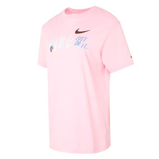Nike (Nike) à manches courtes 2025 Summer Sportswear à la mode lâche rond rond T-shirt à moitié à manches décontractés FJ7714-690 ROSE S