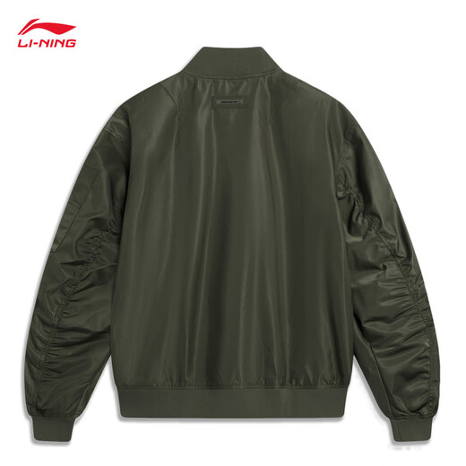 Li Ning Outdoor CF Traçabilité 丨 Manteau de sport Couple Style Automne Mode Silhouette Polyvalent Lâche Extérieur Vol Veste Feuille de Raisin Vert (353 Styles) -2 XL