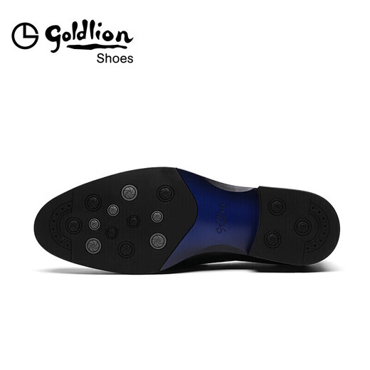 金利来（goldlion）【七夕送礼】男鞋时尚轻质耐磨商务休闲鞋套脚正装皮鞋黑色40