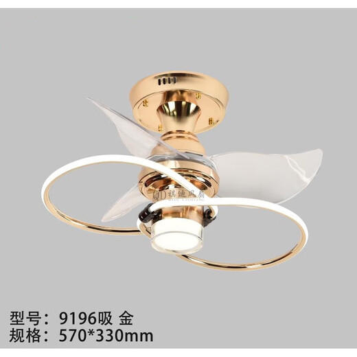 
XMSJ room fan lights bedroom living room dining room Guangdong Zhongshan Ancient Town lamp Nordic creative silent fan light minimalist 9195 black absorbing three-color light-changing remote control
