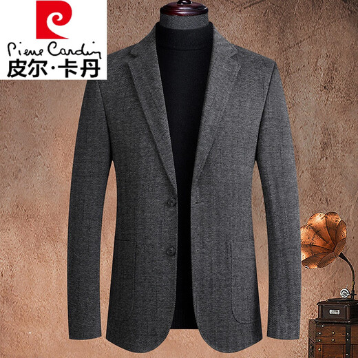 
Pier Cardin brand high-end wool suit jacket men's autumn and winter business casual small suit slim young and middle-aged wool suit gray coffee 2XL 185 140-160Jin [Jin equals 0.5 kg]