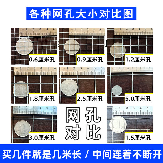 Zhongji Wanxing 304 stainless steel welded mesh, rust-proof balcony wire mesh, small hole protective fence mesh for chickens, stainless steel breeding mesh, buy a few pieces and the default delivery is one piece, hole 6mm, wire thickness 0.6mm/0.5m wide, 1m long
