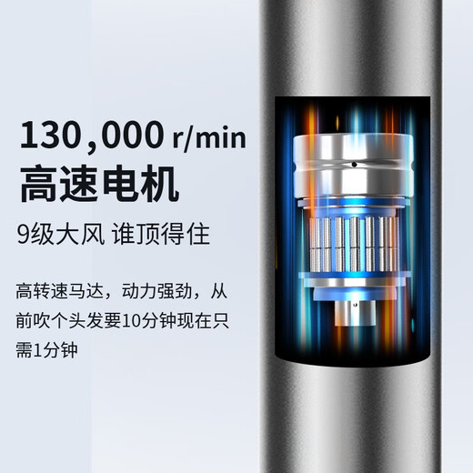 Dong Nailun hair dryer household hair dryer negative ion high-speed high-speed hair dryer leafless high wind quick-drying barrel low noise portable 520 Valentine's Day gift for boyfriend and girlfriend hair salon household extension cord 3.5 meters silver white