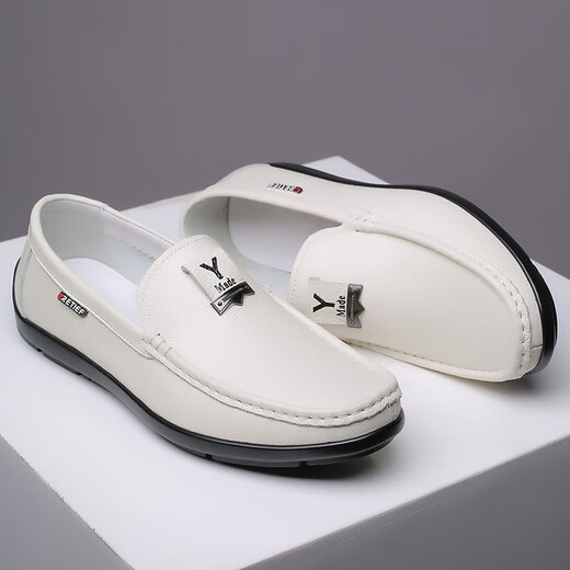 Dick Lane Dick Lane Light Luxury Bean Zapatos para hombres 2025 String and Summer Hollow Nuevo estilo para hombres Ligero suave zapatos de cuero plano para hombres 5008 Negro (hueco) 41