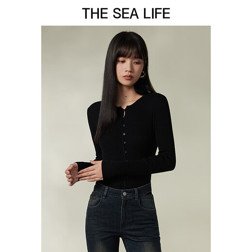 THE SEA LIFE Ou Hai Yisheng 24 spring and summer sweater looks slim and thin slim commuting base shirt X15738 Glacier Gray M