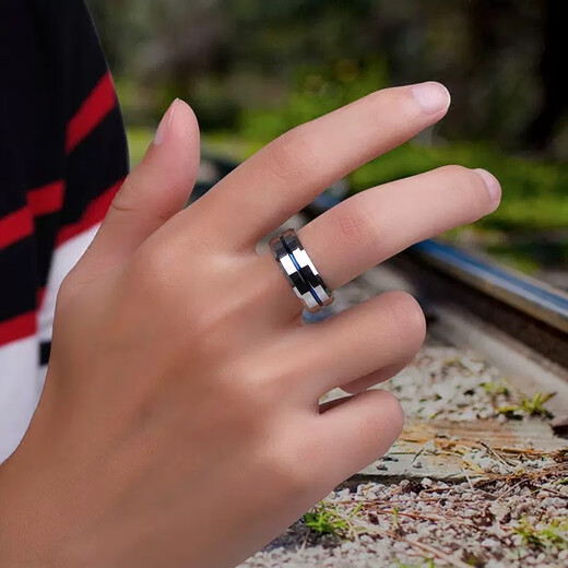 Qi Xiaomi free engraving ring men's trendy personality domineering male single ring index finger ring student ring tail ring gift default 9 other sizes remarks