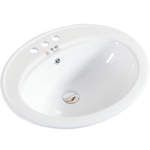 Above-the-counter basin, semi-embedded washbasin, oval countertop basin, square basin, washbasin, under-counter basin, 22-inch three-hole washbasin. Drainer. Ceramic glue.